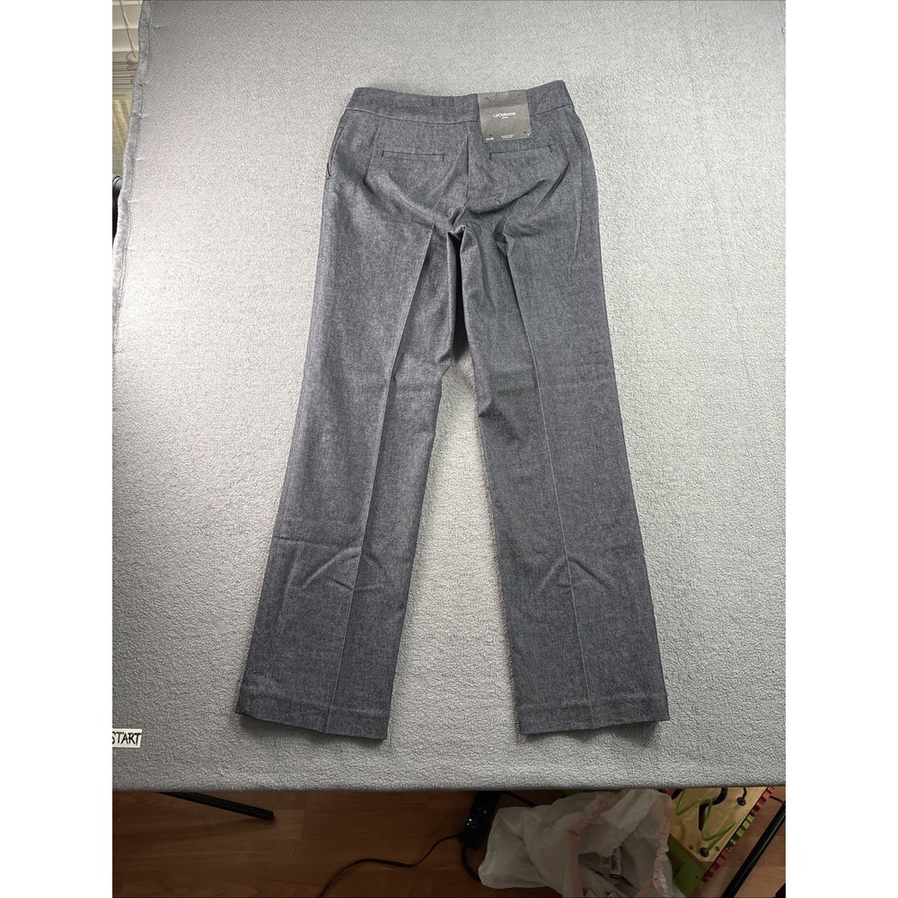 Liz Claiborne Pants Sz 6 Gray  Flat Front‎ Jackie Denim Hooks Zipper Pockets.New - Picture 12 of 16